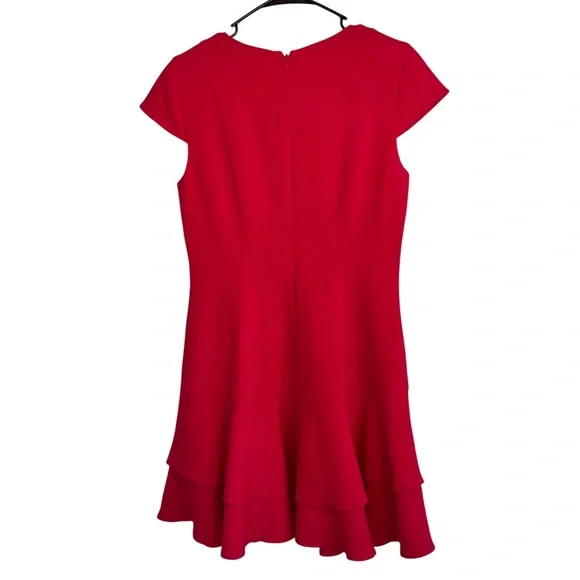 Eliza J Fuchsia Ruffle Hem Dress Size 10 - Picture 5 of 6